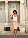 Scandivv skirt with belt - Beige