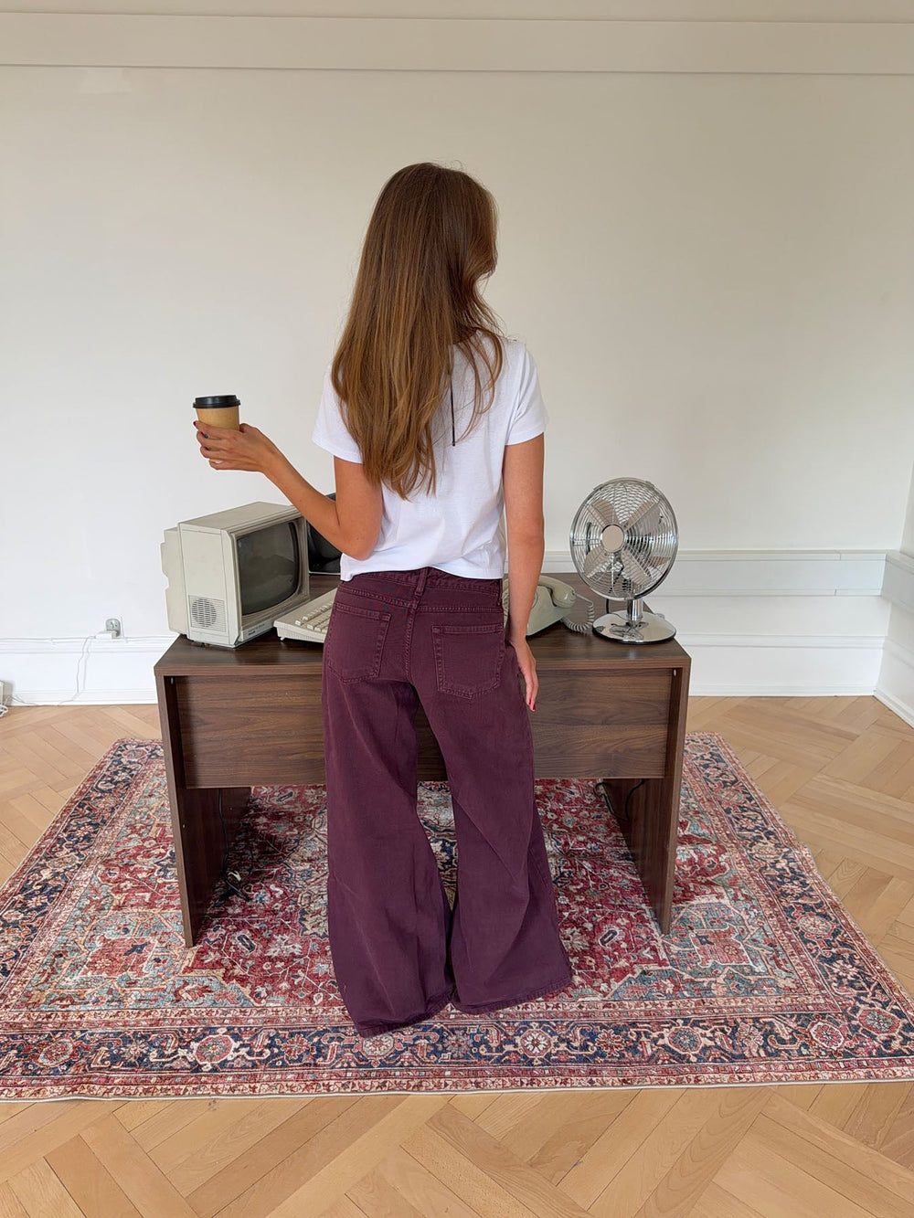 Johanne jeans with wide legs - Purple