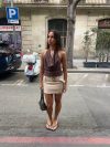 Jenny mini skirt with belt - Beige