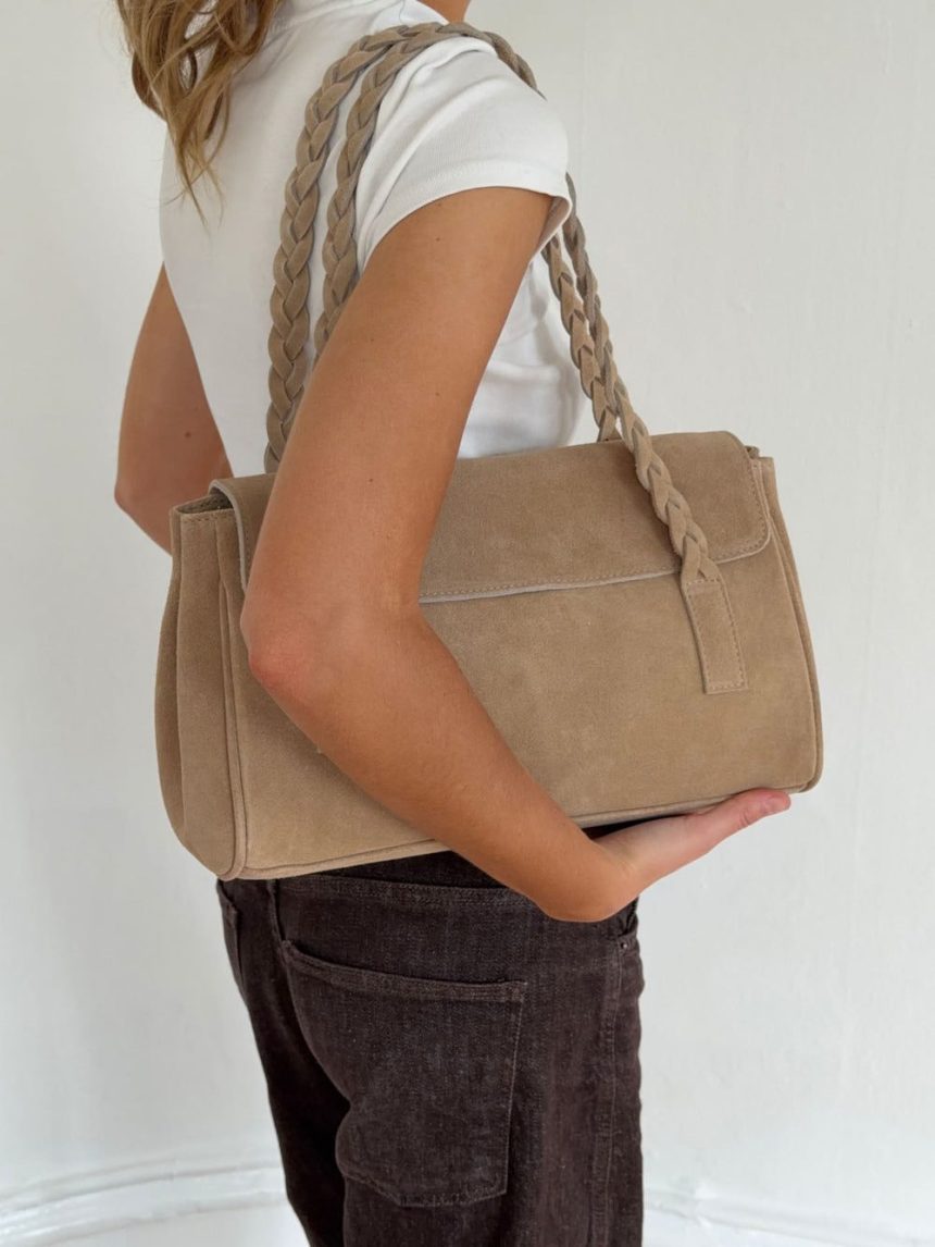 Rowan bag with woven - Brown