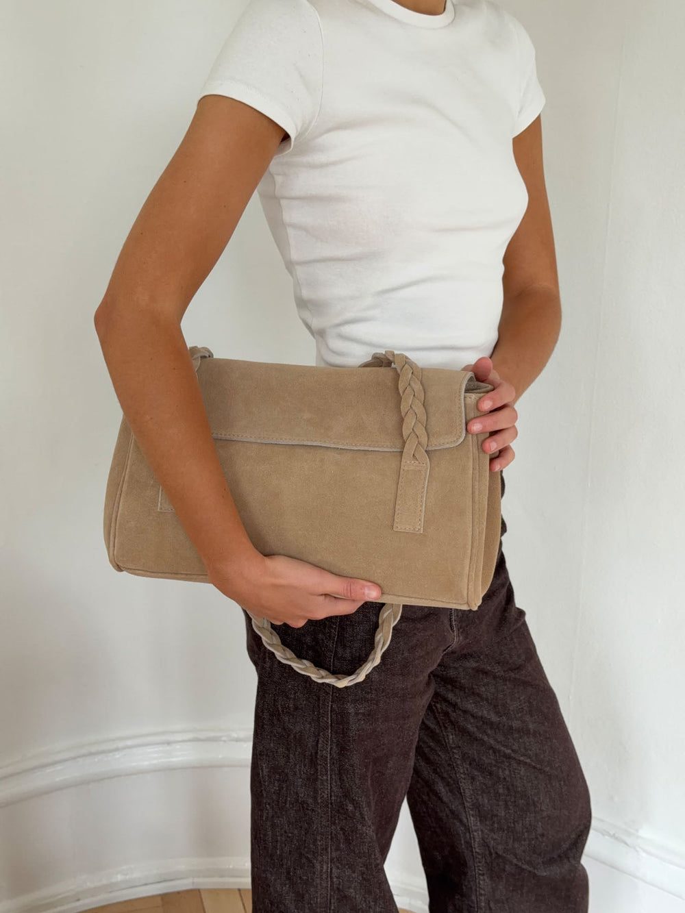Rowan bag with woven - Brown