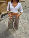 Bello pants with fold - Light grey