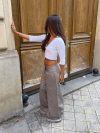 Bello pants with fold - Light grey