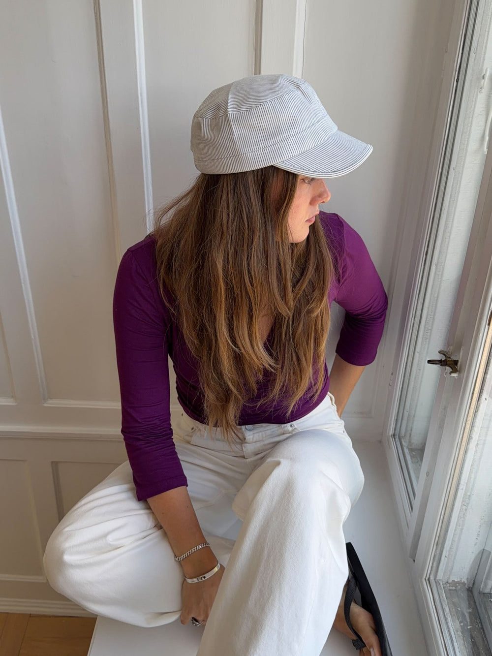 Tony cap with stripes - Grey/white