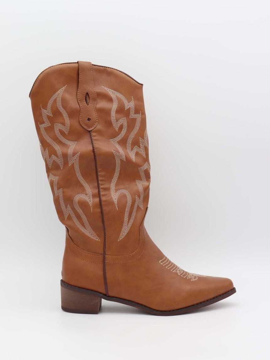 Cille Cowboy Boots - Brown