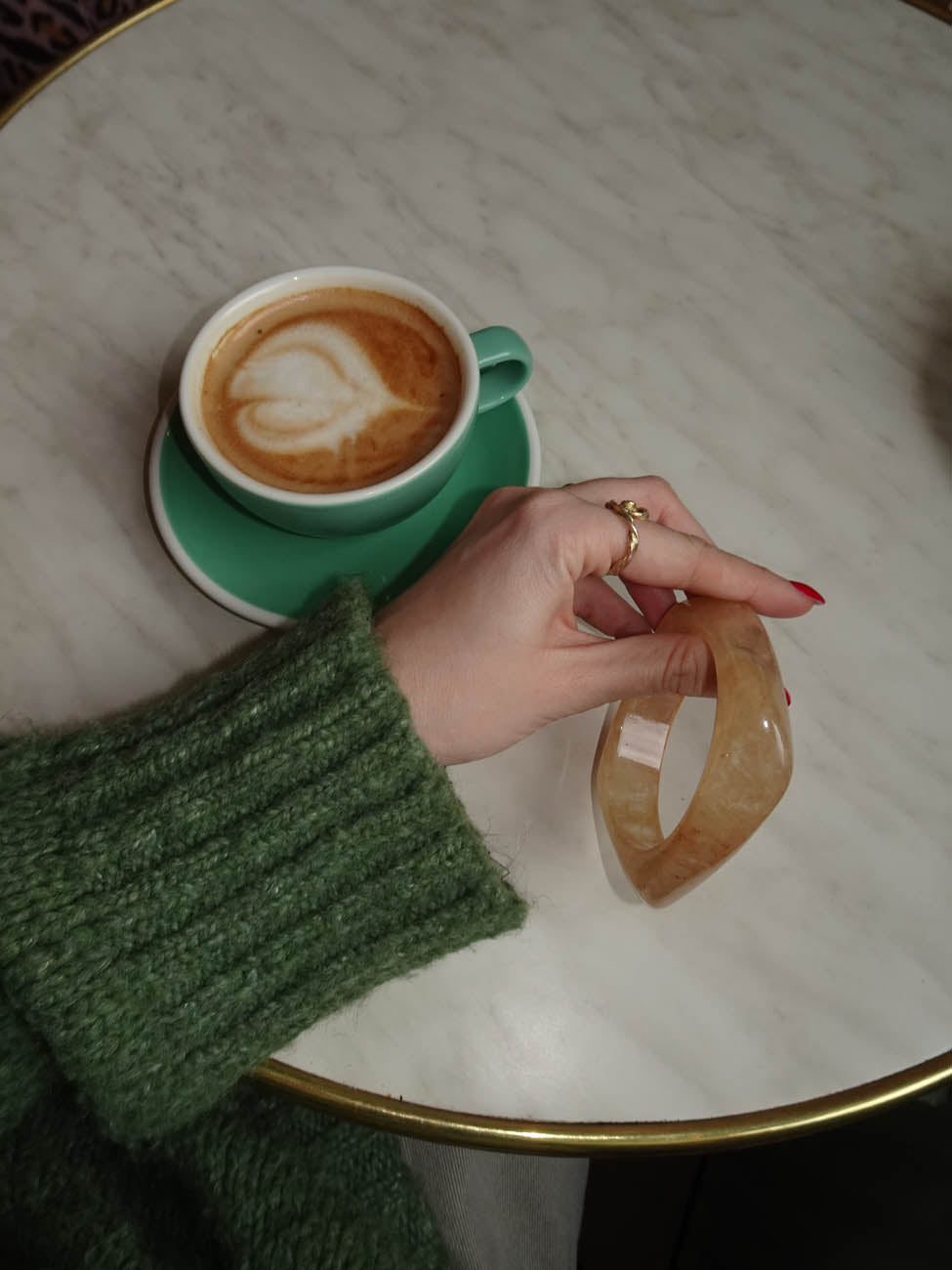 Lykke chunky bangle - Light caramel