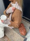Mio gloves and scarf set – Pink/blue/grey