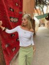 Sisivilia blouse with three quarter length sleeves - White