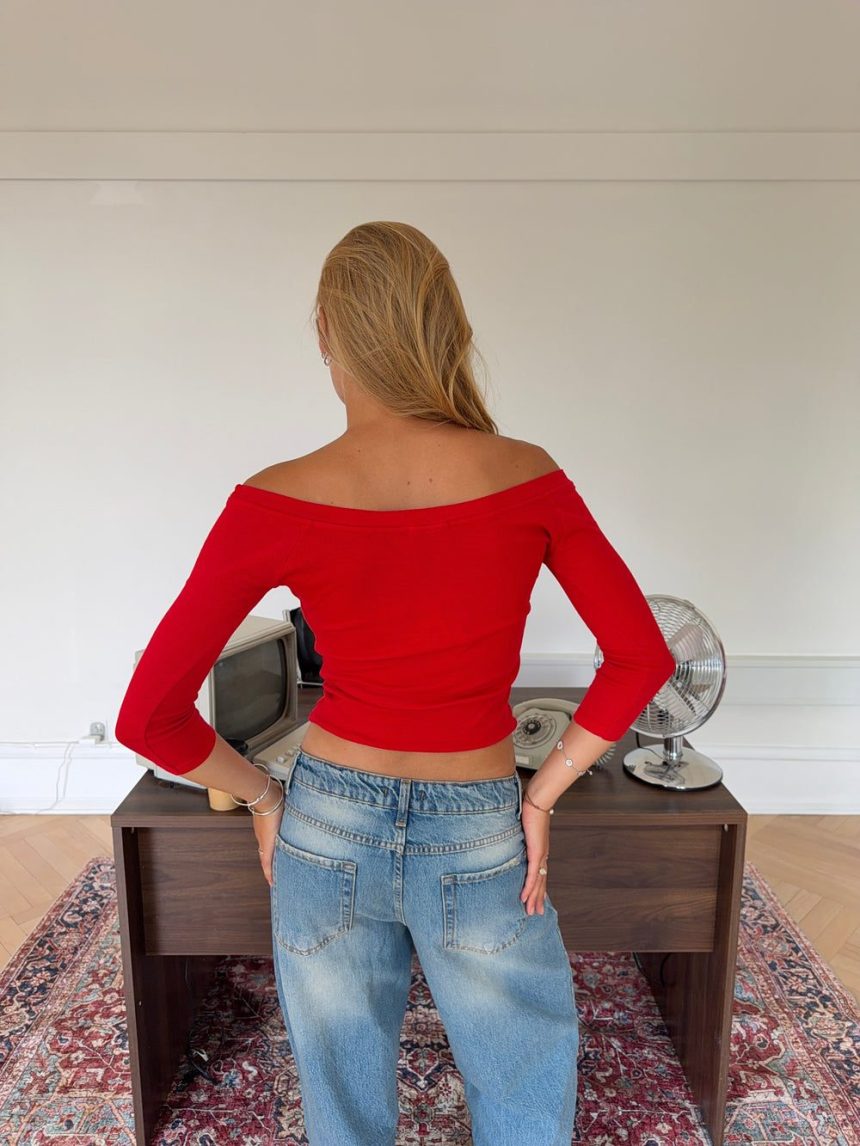 Sisivilia blouse with three quarter length sleeves - Red