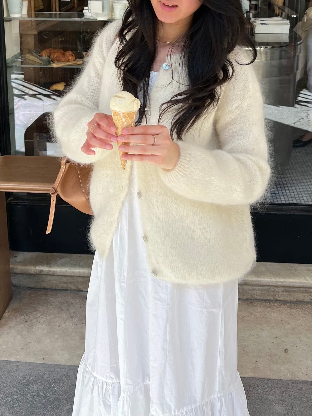 Jamilla mohair cardigan - off white