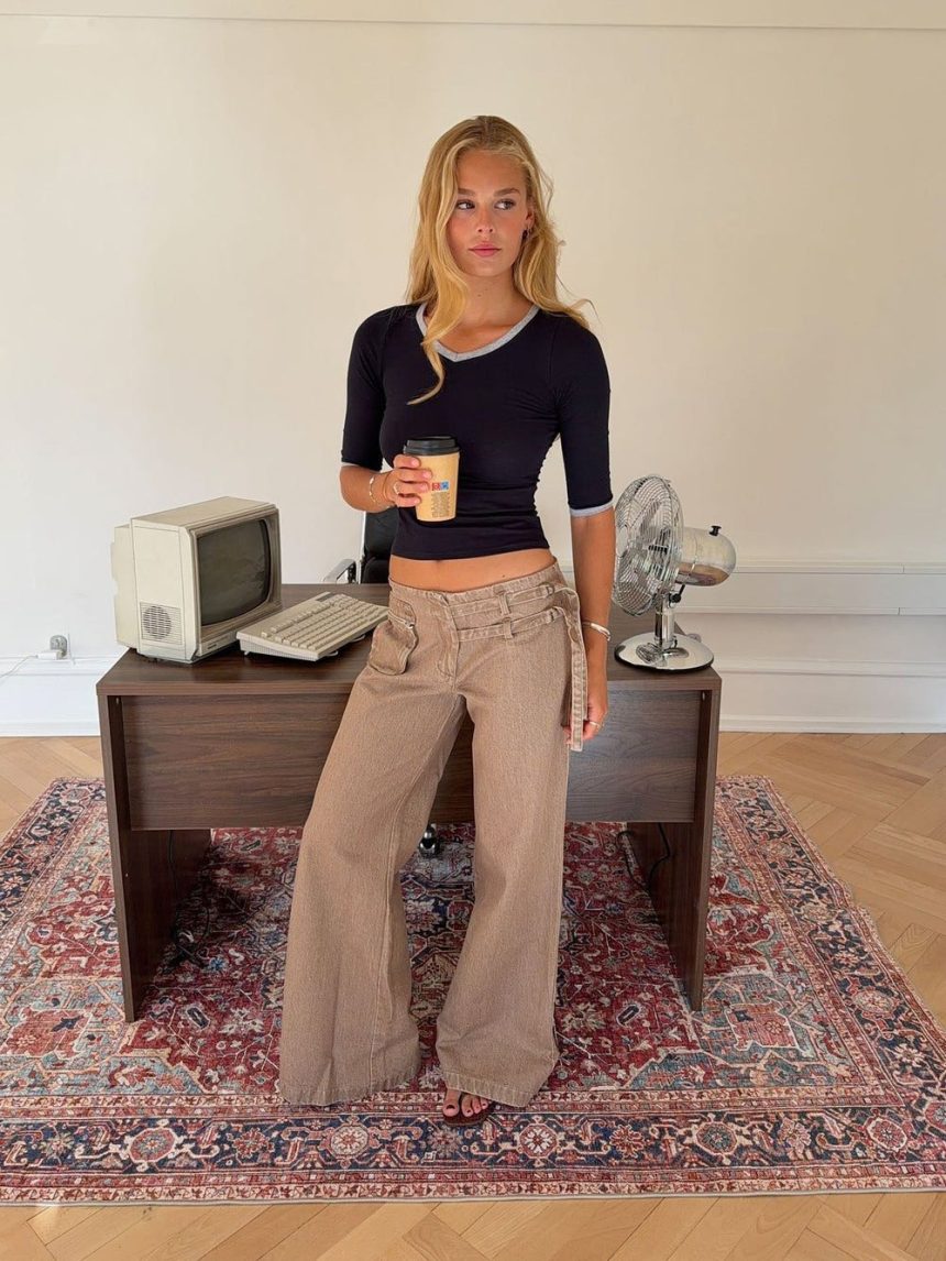 Sussa pants with details - Light brown