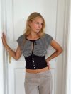 Bianca striped top with details - Black/White