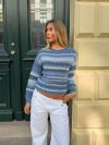 Tippy striped knit - White/navy