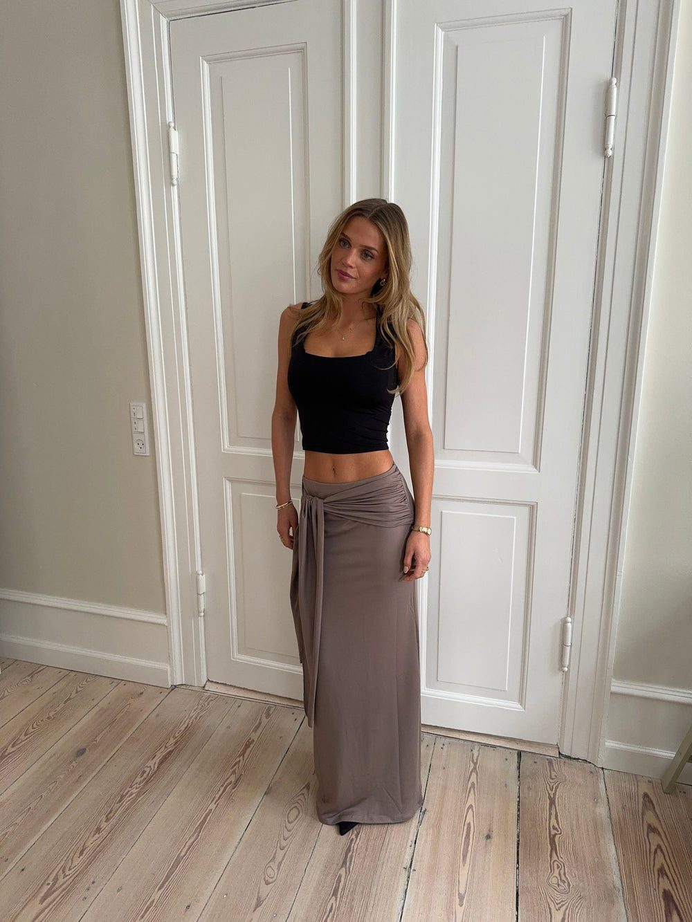 Stella skirt with tie - Taupe