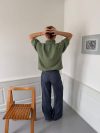 Dubleo knit sweater with short sleeves – Green
