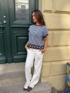 Alfi knitted striped T-shirt - Blue/brown