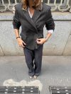 Anahita cropped blazer - Dark brown/black