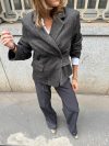 Anahita cropped blazer - Dark brown/black