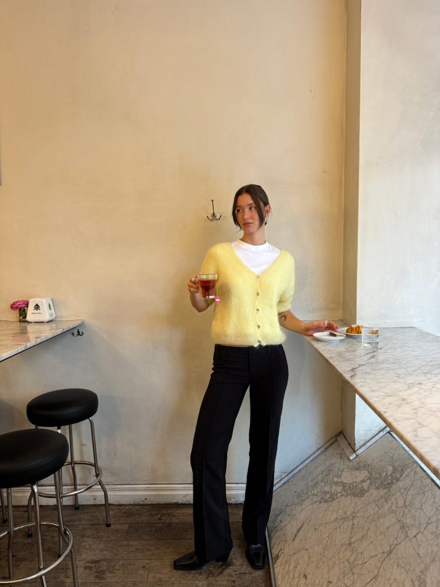 Annaly mohair cardigan - Yellow