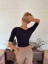 Theana blouse with three-quarter sleeves – Navy