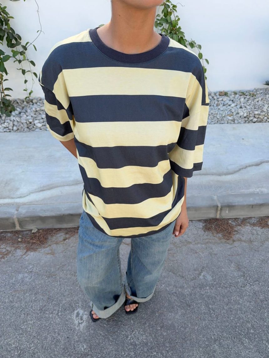Zinnia oversized t-shirt - Yellow/grey
